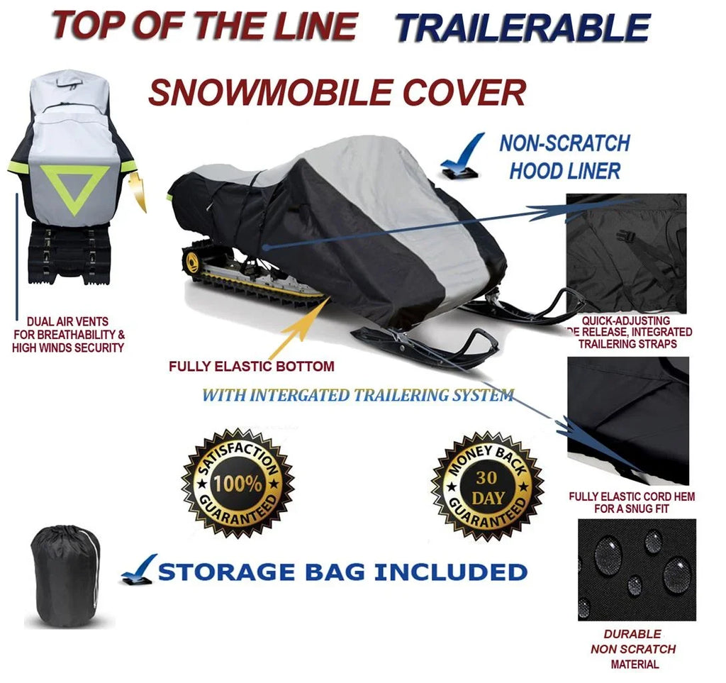 Slush and Mud Protection. 600D Snowmobile Travel and Storage protector matching for 2008-2008 Model Year Ski Doo Bombardier GSX LIMITED TOURING 600 HO SDI Sleds
