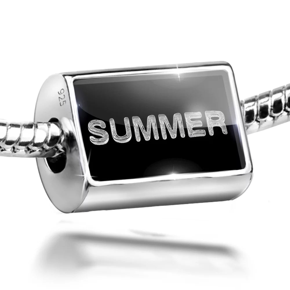 Neonblond Charm Summer Clear Ice Cubes on Black 925 Sterling Silver Bead